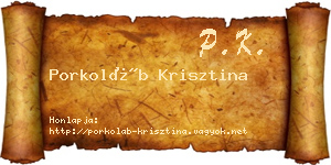 Porkoláb Krisztina névjegykártya